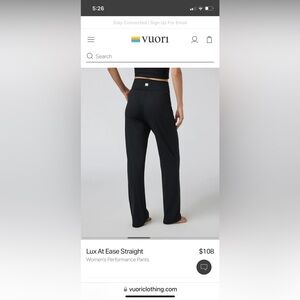 Vuori black straight leg women’s